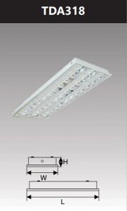 Máng đèn phản quang âm trần 3x18w TDA318