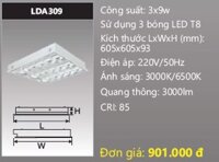máng đèn phản quang âm trần duhal 6 tấc 3 bóng 2x9w LDA309