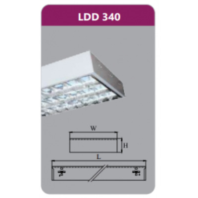 Máng đèn phản quang gắn nổi Duhal LDD340