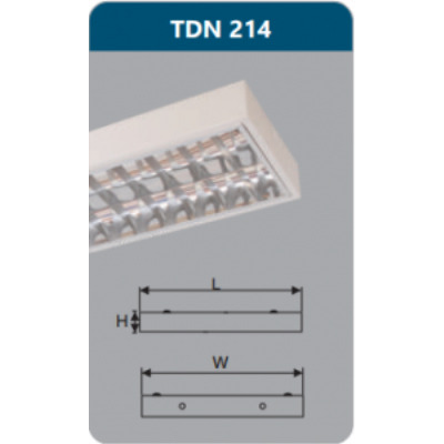 Máng đèn phản quang gắn nổi Duhal TDN214
