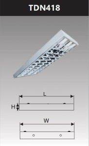 Máng đèn phản quang gắn nổi 4x18w TDN418