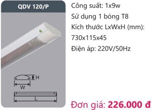 Máng đèn T8 Duhal QDV120P