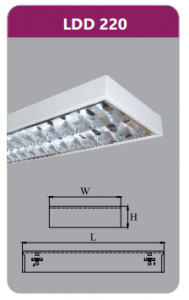 Máng đèn T8 phản quang âm trần Duhal LDD220