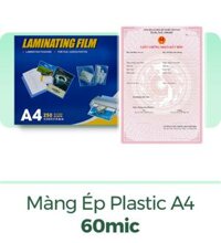 Màng ép Plastic A4 60mic
