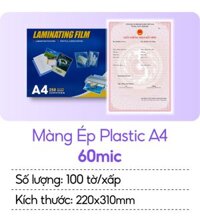 Màng ép Plastic A4 60mic