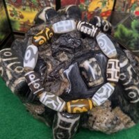 [Mảng hạt Dzi đa năng năm yếu tố] Gói bột giấy vòng tay Tây Tạng Kích thước 10 * 20 Chất liệu khoáng cũ Mã não Phát sóng trực tiếp ba mắt 2,23