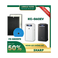 Màng lọc không khí Sharp: KC-G60EV-W, màng lọc Hepa, màng lọc than hoạt tính, màng bù ẩm