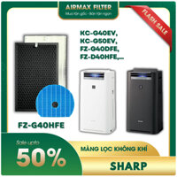 Màng lọc không khí Sharp: FZ-G40DFE, FZ-D40HFE, KC-G40EV, KC-G50EV,... Màng lọc Hepa, màng lọc than