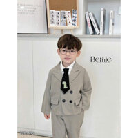 [Mango.babe] Set vest bé trai kèm cavat khủng long