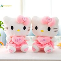 Mangogood  1 Cái 24cm / 30cm Sanrio Anime Kawaii Hello Kitty Sang Trọng Đồ Chơi Nơ Màu Hồng Đầm Tình Yêu Búp Bê Trang Trí Dễ Thương Trẻ Em Quà Tặng Quà Giáng Sinh Đẹp
