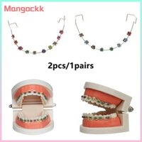 [Mangok] 2 Chiếc Nha Khoa Giả Nẹp Răng Tạm Thời Trang Trang Trí Nha Khoa Phụ Kiện Dây Kim Loại Nhiều Màu Sắc Chỉnh Nha Dây Buộc Dây Buộc Tốt