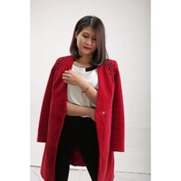 Mangto cắt laze ngực màu xanh, đỏ, áo choàng măng  tô nỉ nữ cao cấp diện tết có big size bigsize A11065