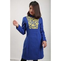 Mangto cắt laze ngực màu xanh, đỏ, áo choàng măng  tô nỉ nữ cao cấp diện tết có big size bigsize A11065