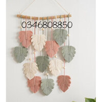 Mành lá macrame đẹp y ảnh đã phun keo định hình phom lá