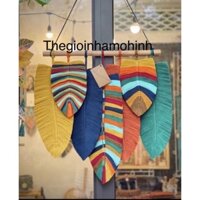 Mành lá macrame mix màu có phun keo định hình