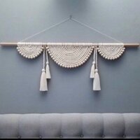Mành macrame sang trọng thanh gỗ 1m2