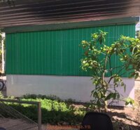Mành nhựa cuốn che nắng mưa lá dầy màu xanh
