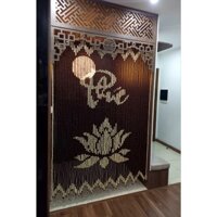 Mành, Rèm hạt gỗ Bồ đề: Mẫu chữ Phúc + hoa Sen.