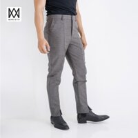 [MANISTO Q103]Quần nam kiểu dáng Slim fit màu Xám Caro ,Trẻ Trung, Ống Đứng Xẻ gấu quần.