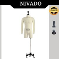 Manocanh cốt thiết kế nam bán thân có tay NIVADO dáng A đủ size. Chuẩn thông số người Việt