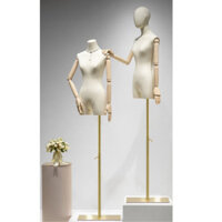 Manocanh nữ thân trắng tay gỗ vàng FREE SHIP RẺ cầm nắm túi sách phụ kiện - Khang TX