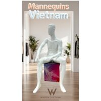 Manơcanh thời trang nam dáng ngồi, phụ kiện thời trang, chất liệu nhựa, màu trắng, mã MS101