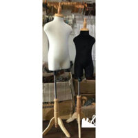 Manocanh trẻ em vải nhung đen chân gỗ tròn vàng FREE SHIP Rẻ tôn lên trang phục em bé - Khang TX
