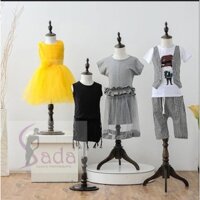 Manocanh trẻ em vải nhung đen chân gỗ tròn vàng FREE SHIP Rẻ tôn lên trang phục em bé - sada shop 06