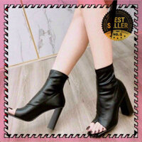 MANTOSIMPLE ➡️ Boot nữ, bốt cao gót xỏ ngón hở mũi cao cấp