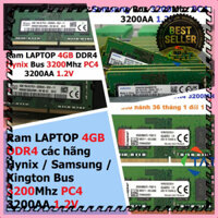 MANTOSIMPLE ➡️ Ram LAPTOP 4GB DDR4 các hãng Hynix / Samsung / Kington Bus 3200Mhz PC4 3200AA 1.2V Dùng Cho Máy Tính Xách
