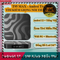 MANTOSIMPLE Android TV Box T95MAX 100 Kênh TV Miễn Phí, Tìm Kiếm Giọng Nói Học Lệnh, Tivi Box Android 12 mới nhất