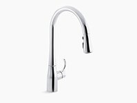 Manual, Single Mount, Gooseneck Pull Out Kitchen Faucet