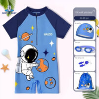 MANVIN BABY Đồ bơi trẻ em Bộ đồ bơi bé trai bé gái Kem chống nắng tập luyện chuyên nghiệp Đồ bơi một mảnh + Kính bơi + Kẹp mũi + Nút tai + Tay nước bơm hơi + Máy bơm + Túi bơi