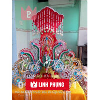 Mão bà khung lưới đính đá ngũ sắc - Size tượng: 90cm, 1m - BNS40 (đỏ)