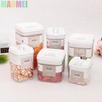 Maomei Hộp Kín Hơi Hộp Đựng Thực Phẩm Hộp Bảo Quản Acrylic Vuông Trong Suốt 0.5L ~ 2.3L Lon Kín Chân Không