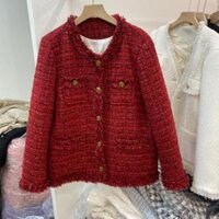 MẬP STYLE ÁO KHOÁC DẠ ĐỎ, CHẤT DẠ TWEED CAO CẤP MAY 2 LỚP SIZE 50-90 KG