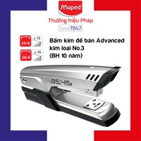 MAPED - Bấm kim để bàn Advanced kim loại No.3 BH 10 năm - 1 cái