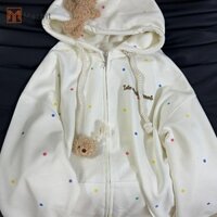 Marbit Gấu Dễ Thương Áo Hoodie Thời Trang Nữ Tay Dài Lười Rời Nhiều Màu Sắc Chấm Có Mũ Trùm Đầu Mới