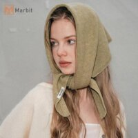 Marbit Thời Trang Đơn Giản Hình Tam Giác Khăn Cho Nữ Bé Gái Đa Năng Ấm Khăn Đa Năng Màu Trơn Khăn Mùa Đông Khăn Choàng Quà Tặng Mới