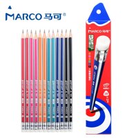 Marco 9001E HB Cuốn Sách Viết Bút Chì Dây Curoa Tẩy Đầu Trẻ Em Phác Thảo Bản Vẽ Cho Học Sinh Tiểu Học 2 Hơn So Với Bút Chì Thi Mẫu Giáo Hình Tam Giác Chỉnh Sửa grip Gỗ Tự Nhiên Không Phải Là Dễ Dàng Để Phá Vỡ Các Bút Chì