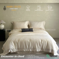 Mark Cross Encounter in Cloud Trắng - Bộ Chăn ga cao cấp Mark Cross Tencel 120s Công nghệ Ice Core tự làm lạnh thêu re