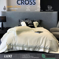 Mark Cross Luxi Trắng - Bộ Chăn ga cao cấp Mark Cross Tencel 120s Công nghệ Ice Core tự làm lạnh thêu ren