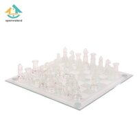 [Marr] Hàng có sẵn 1 Bộ cờ vua thủy tinh pha lê thủ công Bảng cờ Acrylic Trò chơi cờ vua chống vỡ Tốt