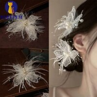Martin1 2 Kẹp Tóc Lông Vũ Cô Dâu, Trang Sức Tóc Cưới Cổ Tích Tinh Tế, Thanh Lịch Sang Trọng Lông Bướm Kẹp Tóc Nữ