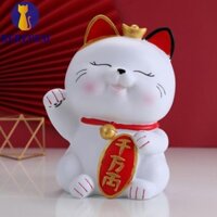 Martin1 Cat Piggy Bank, Hộp tiết kiệm hình mèo dung lượng lớn chống rơi, Dễ chăm sóc Dễ thương Bền bỉ Hình mèo may mắn Máy tính để bàn