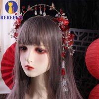 Martin1 Cô Dâu Tiaras, Mũ Đội Đầu Cô Dâu Sang Trọng Phong Cách Trung Hoa, Bông Tua Rua Tinh Tế Cưới Băng Đô Tóc Trang Sức Tóc