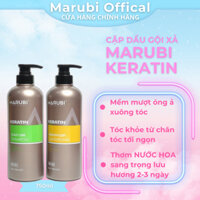 Marubi Keratin Cặp Dầu Gội Xả 750ml Siêu Mềm Mượt hương thơm nước hoa [cam kết hoàn tiền trong vòng 7 ngày nếu ko ưng]