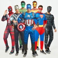 Marvel Avengers cos phù hợp với Superman Iron Man Spiderman Captain America Quần áo dành cho người lớn