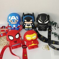 Marvel Kids 2G21 Người Nhện Dễ Thương Người Sắt Batman Siêu Nhân Cô Gái Bé Trai Túi Ví Hoạt Hình Avengers Anh Hùng
