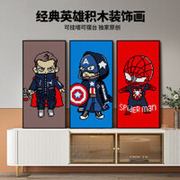 Marvel Series Khối Xây Dựng Tranh Hoạt Hình Anime Series Hạt Người Nhện Tranh Tương Thích Lego Pixel Tranh Người Sắt